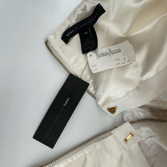 Marc by Marc Jacobs Floral Cotton Strapless Dress with Ruched Bodice - Size 10 - Picture 11 of 12